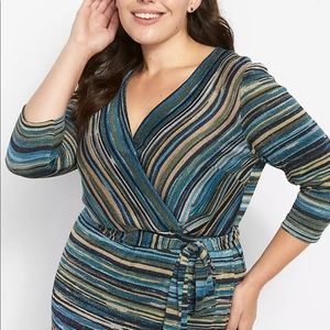 Surplice Sparkle Hacci Midi Dress